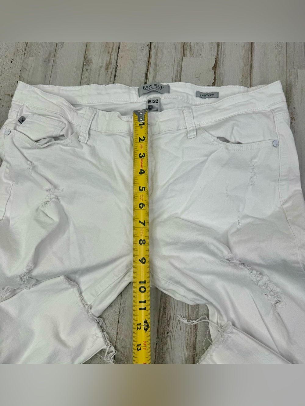 Judy Blue Jeans Womens 15/32 White Mid Rise Skinny Fit Stretchy Waist - Picture 7 of 12